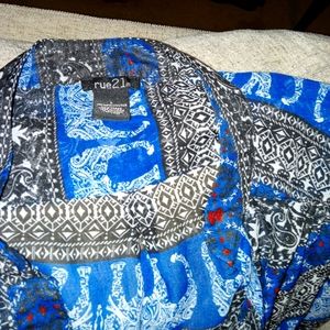 Multi color elephant print top